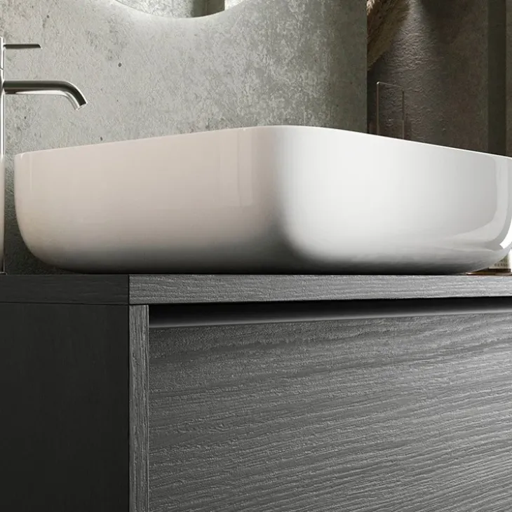 Mobile bagno sospeso 92cm con lavabo nero frassinato Absolut