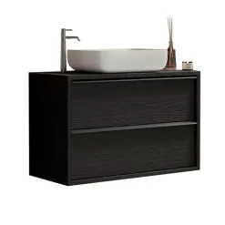 Mobile bagno sospeso 92cm con lavabo nero frassinato Absolut