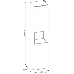 Mobile bagno sospeso 140cm con portabiancheria e colonna rovere Rovery