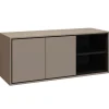 Mobile bagno sospeso 120cm con specchio tortora nero Linda