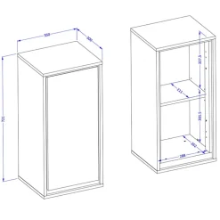Mobile bagno sospeso 120cm con specchio tortora nero Linda