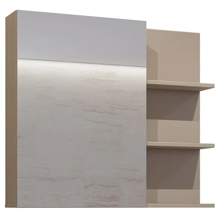 Mobile bagno sospeso 120cm con specchio tortora nero Linda