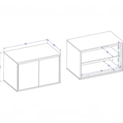 Mobile bagno sospeso 78cm con specchio e colonna tortora nero Linda