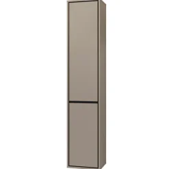 Mobile bagno sospeso 78cm con specchio e colonna tortora nero Linda
