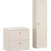 Mobile bagno sospeso fresato 60cm con colonna beige Sand