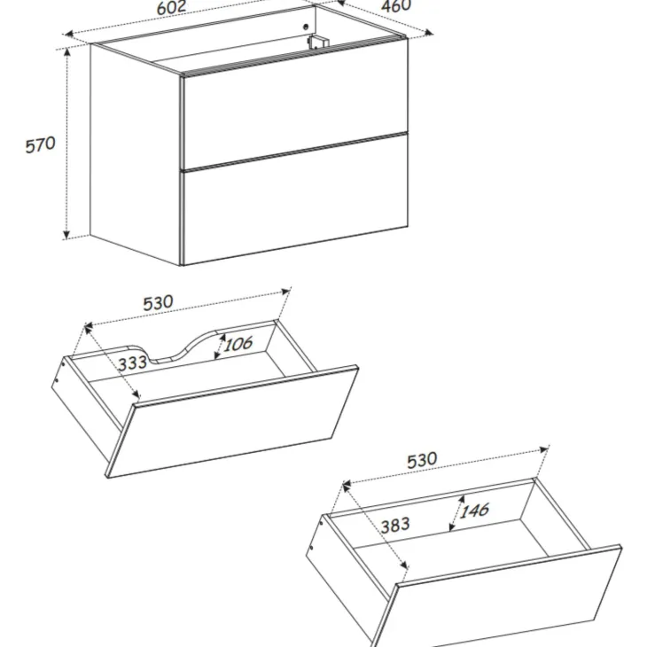 Mobile bagno sospeso fresato 60cm con colonna beige Sand