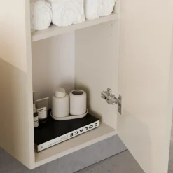 Mobile bagno sospeso fresato 80cm con colonna beige Sand