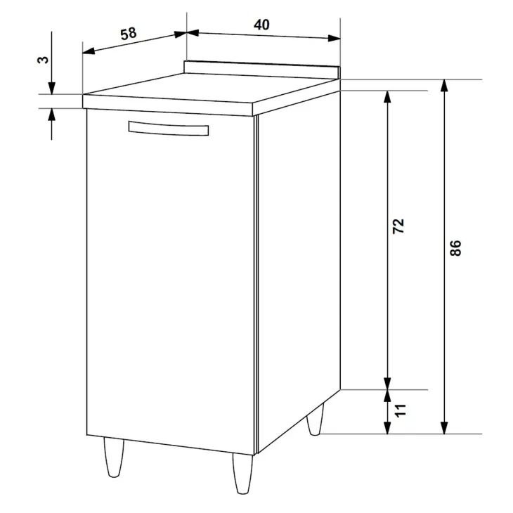 Mobile base cucina 40x86h cm 1 anta rovere olmo Talise