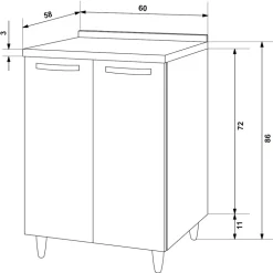 Mobile base cucina 60x86h cm 2 ante rovere olmo Talise