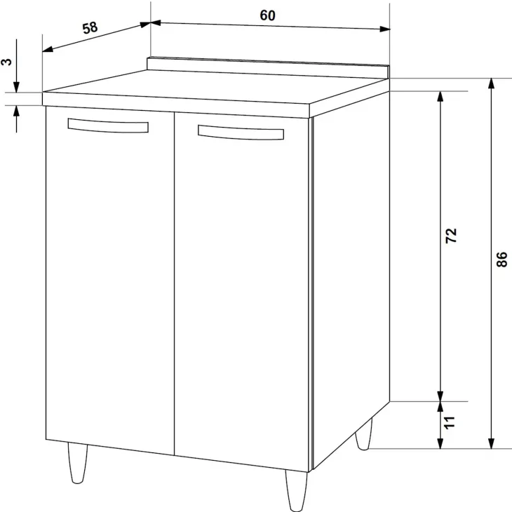 Mobile base cucina 60x86h cm 2 ante rovere olmo Talise