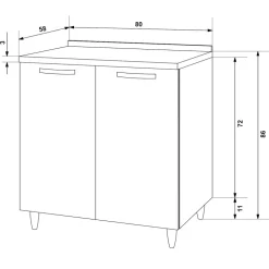 Mobile base cucina 80x86h cm 2 ante rovere olmo Talise