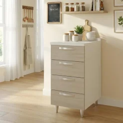 Mobile base cucina 40x86h cm 4 cassetti rovere olmo Talise