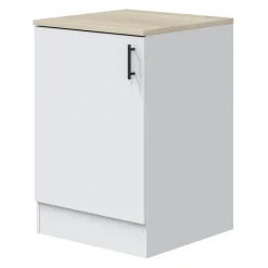 Mobile base multiuso 60x90h cm componibile 1 anta bianco lucido rovere Kimera