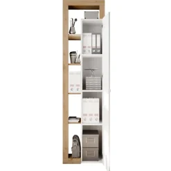 Mobile colonna multiuso 50x189h cm bianco lucido rovere Invictus