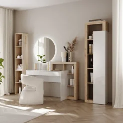 Mobile colonna multiuso 50x189h cm bianco lucido rovere Invictus