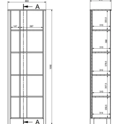 Mobile contenitore multiuso libreria 66x200h cm 1 anta rovere verde Leave