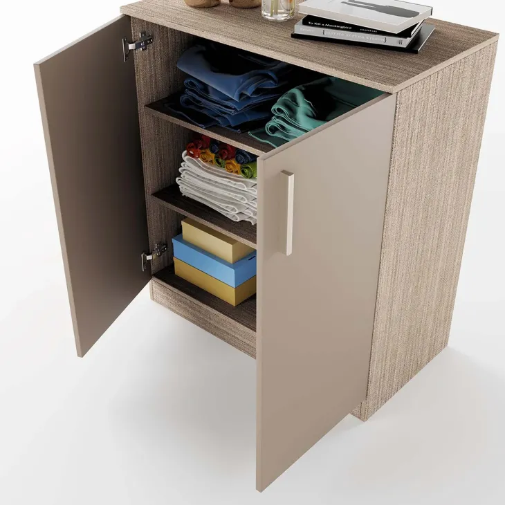 Mobile contenitore multiuso 80x91h cm 2 ante rovere scuro marrone Ginger