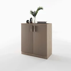 Mobile contenitore multiuso 80x91h cm 2 ante rovere scuro marrone Ginger