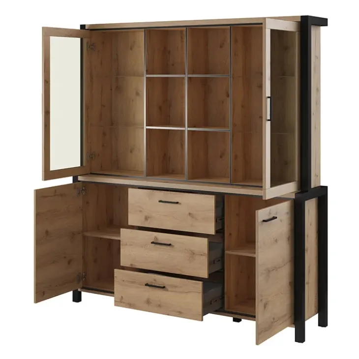 Mobile credenza alta 180x200h cm quercia nero opaco Neive