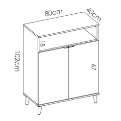 Mobile cucina 80x102h cm 2 ante bianco opaco rovere naturale Penny