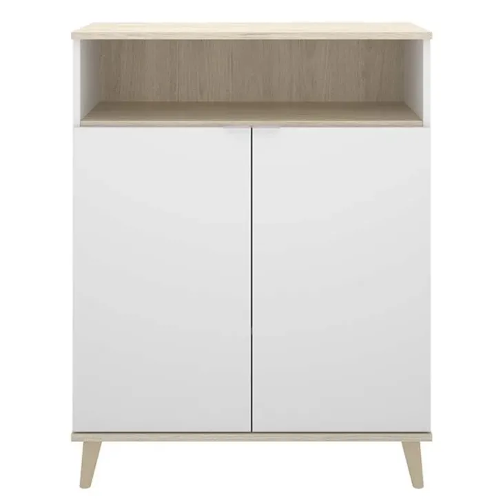 Mobile cucina 80x102h cm 2 ante bianco opaco rovere naturale Penny