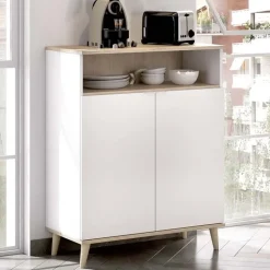 Mobile cucina 80x102h cm 2 ante bianco opaco rovere naturale Penny