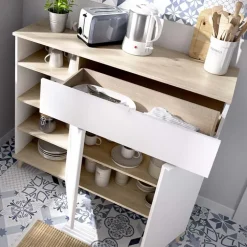 Mobile cucina 120x102h cm bianco opaco rovere da cucina moderno Penny