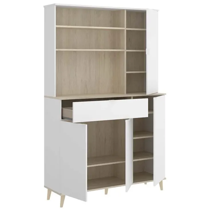 Mobile da cucina 120x191h cm 4 ante 1 cassetto bianco rovere Penny