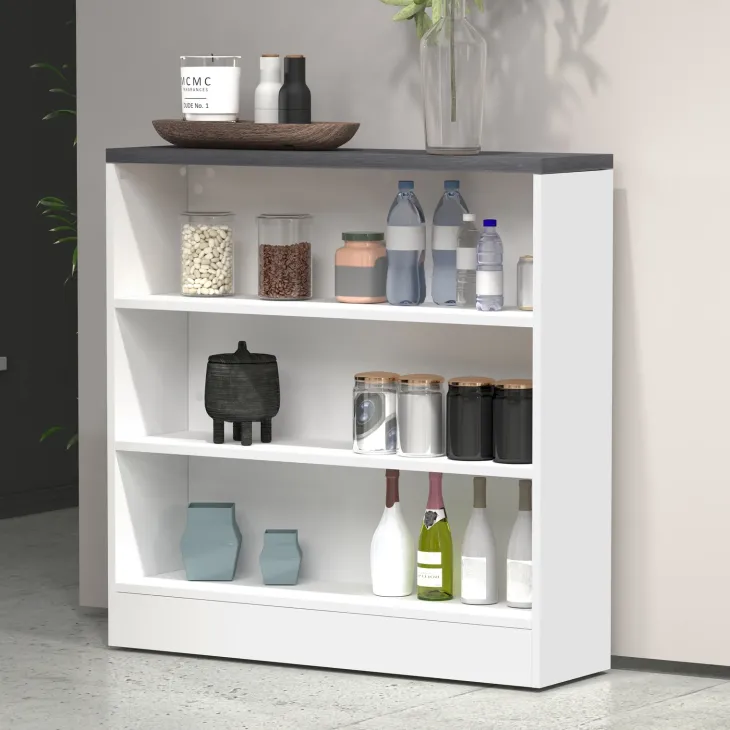 Mobile dispensa cucina 90x90h cm 3 vani bianco piano grigio pietra Gourmet