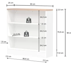 Mobile dispensa cucina 90x90h cm 3 vani antracite piano rovere Gourmet