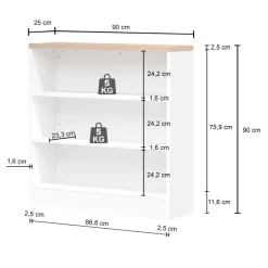 Mobile dispensa cucina 90x90h cm 3 vani antracite piano grigio pietra Gourmet