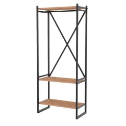 Mobile ingresso appendiabiti 66x160h cm industrial con scarpiera metallo rovere rustico Loft