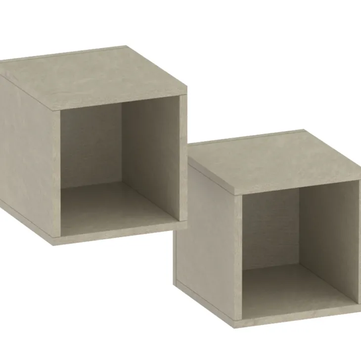 Mobile ingresso sospeso consolle 125x240h cm pannello cannettato tortora rovere chiaro Sunset Decor 1007