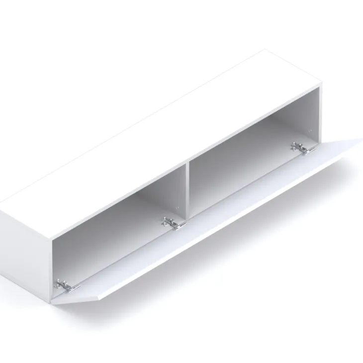 Mobile ingresso sospeso consolle 138x240h cm pannello cannettato bianco lucido rovere chiaro Sunset Decor 1008