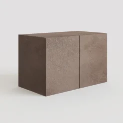 Mobile ingresso sospeso consolle 207x240h cm pannello cannettato beige marrone rovere scuro Sunset Decor 1010