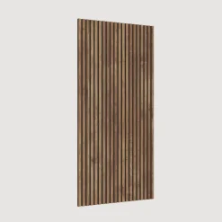 Mobile ingresso sospeso consolle 138x240h cm pannello cannettato ossido rovere scuro Sunset Decor 1019