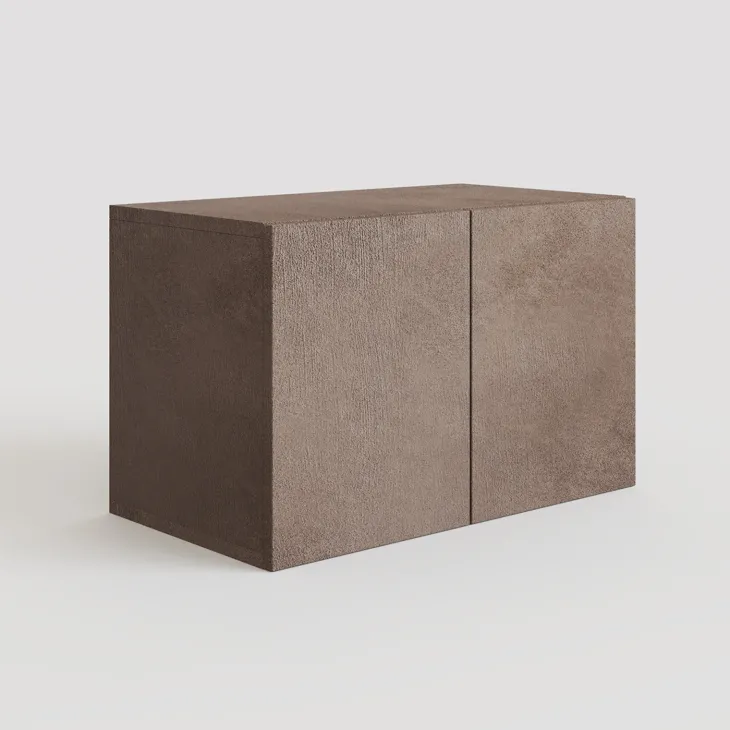 Mobile ingresso sospeso consolle 132x240h cm pannello cannettato marrone rovere chiaro Sunset Decor 1020