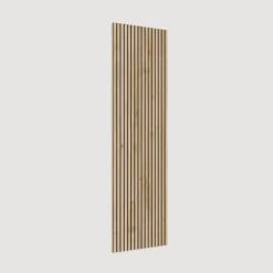 Mobile ingresso sospeso consolle 132x240h cm pannello cannettato marrone rovere chiaro Sunset Decor 1020