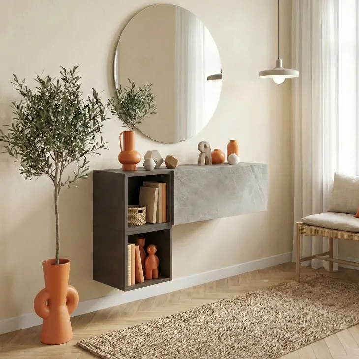 Mobile ingresso sospeso 97x56h cm antracite ossido nero Sunset 1001