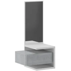 Mobile ingresso sospeso 43x90h cm bianco frassinato e cemento Cliff
