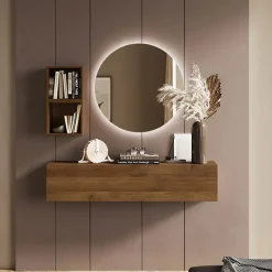 Mobile ingresso sospeso 138x140h cm 1 anta 2 cubotti rovere scuro Sunset 57