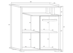Mobile ingresso 80x95h cm bianco opaco nero lucido Lexy
