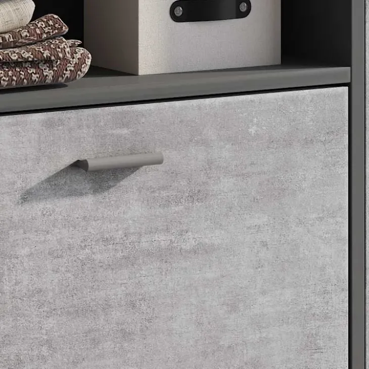 Mobile ingresso 92x94h cm con scarpiera grafite cemento Mars