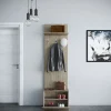 Mobile ingresso 60x190h cm con scarpiera e appendiabiti rovere sonoma scuro London