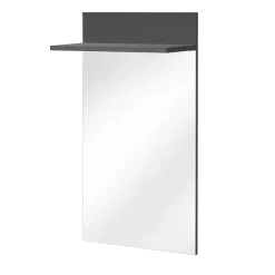 Mobile ingresso 210x203h cm con specchio e appendiabiti rovere rustico antracite stampa a righe California 4 Gihome®