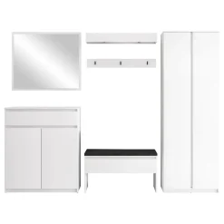 Mobile ingresso 300x200h cm con specchio appendiabiti armadio bianco Accent