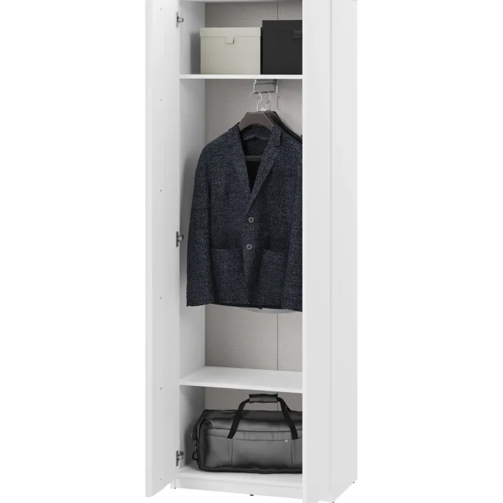 Mobile ingresso 300x200h cm con specchio appendiabiti armadio bianco Accent