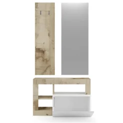 Mobile ingresso 91x173h cm moderno bianco lucido pero Invictus