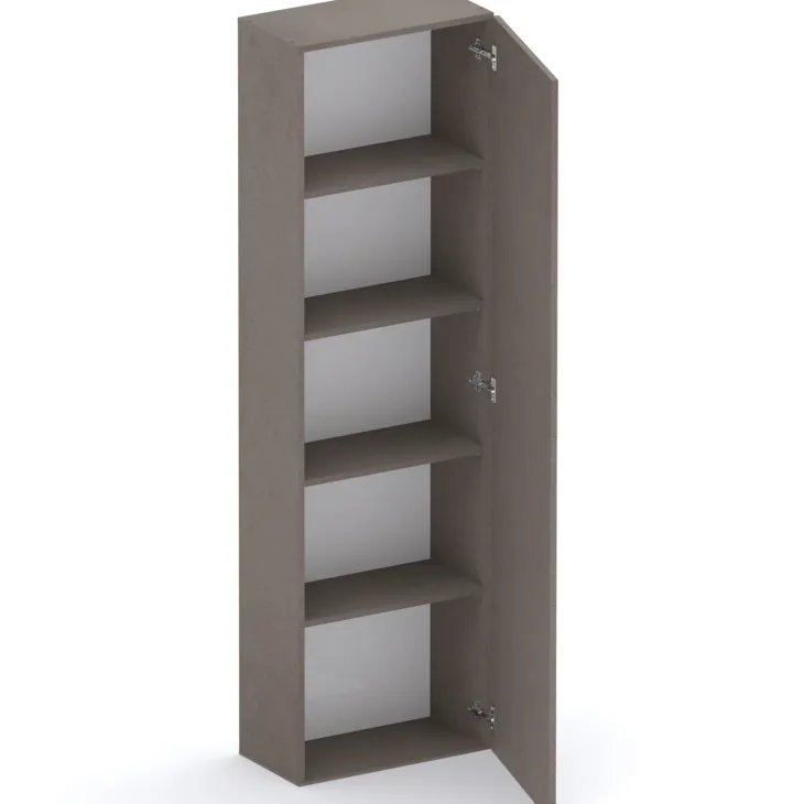 Mobile ingresso 193x220h cm pannello cannettato marrone bronzo rovere chiaro Sunset Decor 1015