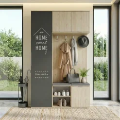 Mobile ingresso 140x220h cm rovere antracite Stoccolma